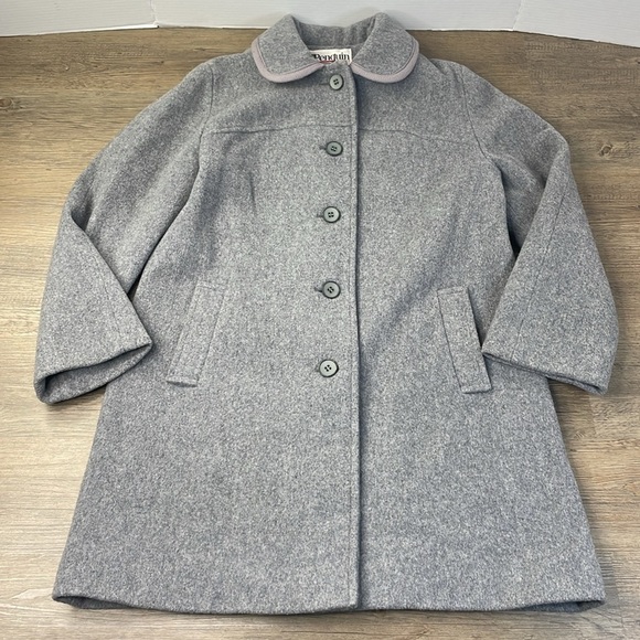 Vintage Penguin Women’s 100% Wool Grey Pea Coat, Thinsulate, size 12 - Picture 1 of 10
